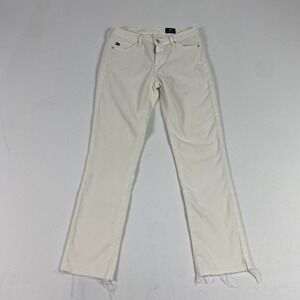 AG Adriano Goldschmied Prima Jeans Womens 25R White Corduroy Cigarette